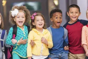 Happy, smiling group of children